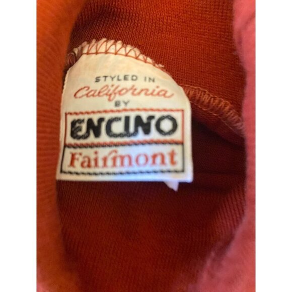 Encino Vintage 1980's Boys Turtleneck Brick Red Size 16 - Picture 3 of 4